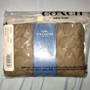 Coach corner zip wristlet
